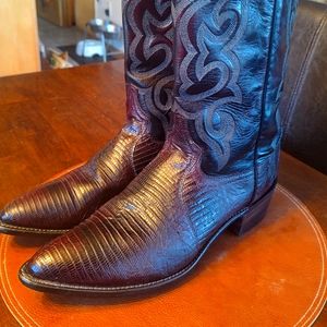 J Chisholm Genuine Lizard Boots Mint